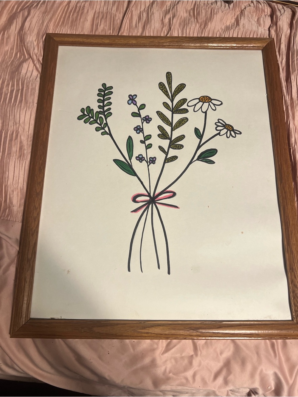 Source Unknown Floral Bouquet Wall Art - Green, Pink, Yellow